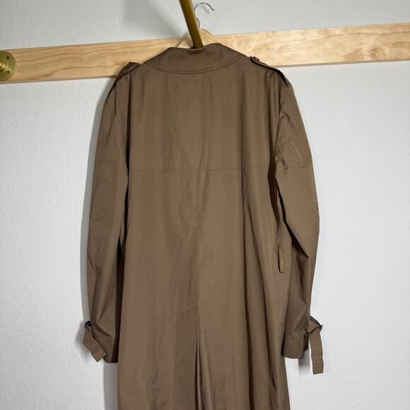Men's London Fog Traditional Double‎ Breasted Tan Trench Coat Size 46 Regular - Picture 6 of 8